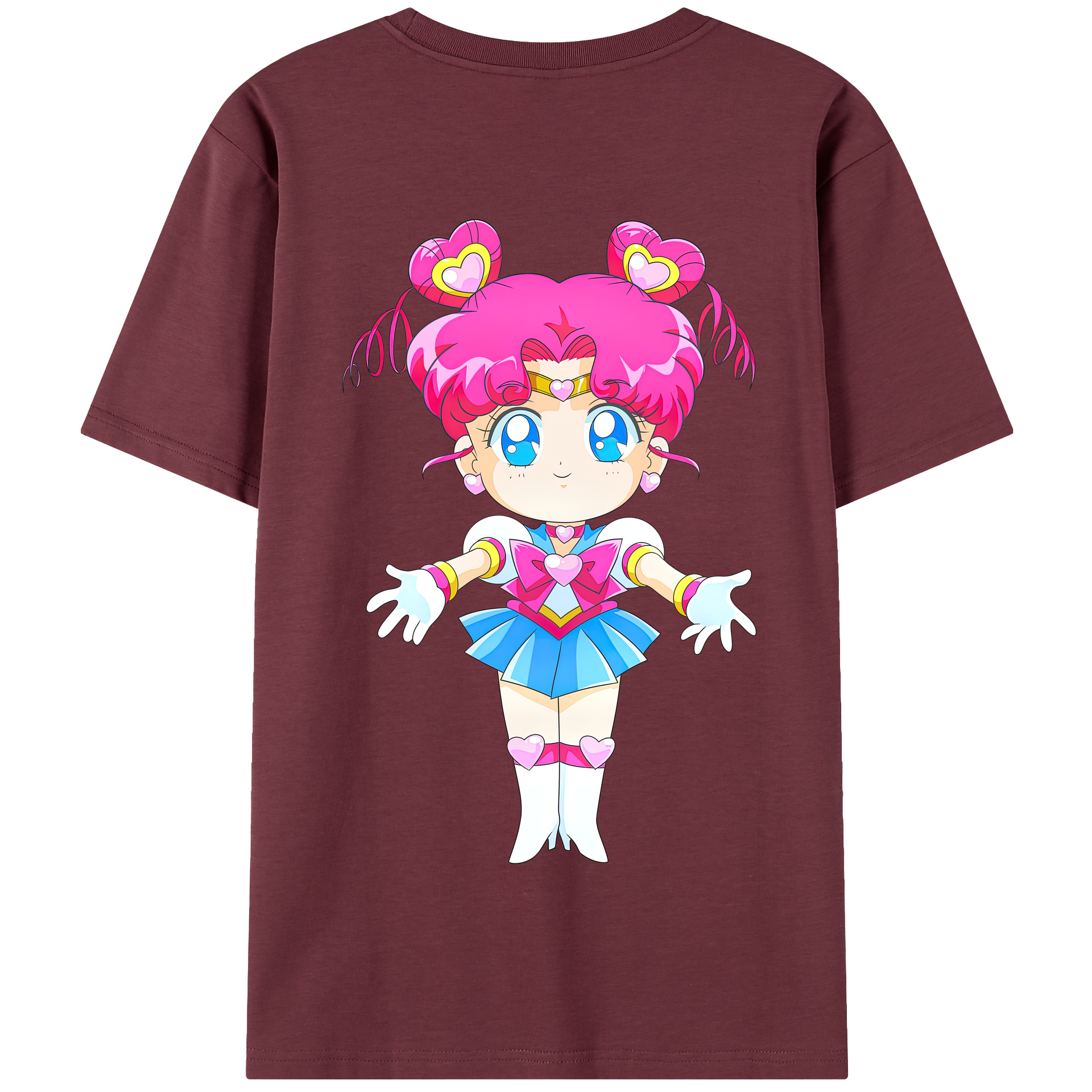 （画像用） 美少女戦士セーラームーン ちびうさ Sailor Moon Chibiusa Tsukino Usagi Small Lady Serenity 綿100％半袖Tシャツ（背面プリント）